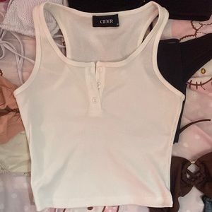 *Ships Today* NEW White Tank Top Cider Xs